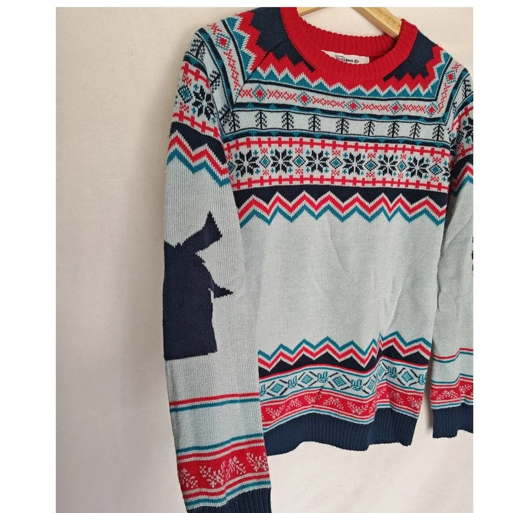 Dutch Bros Sweater Fair Isle Nordic Windmill Ugly Christmas‎ Blue Red Unisex S